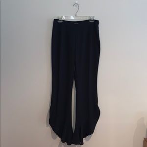 Who What Wear Black Ruffle Flare Dress Pants